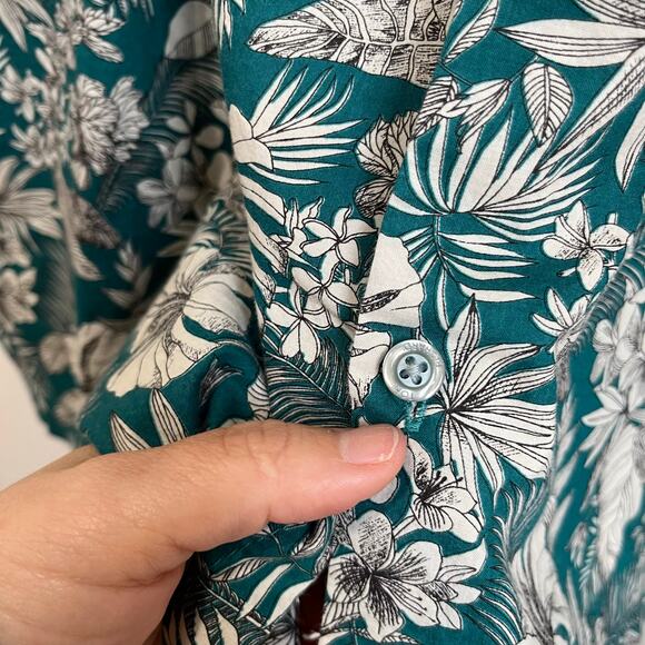 Tori Richard Green Floral Hawaiian Aloha Tropical Cotton Button Shirt 2XL - Picture 5 of 10